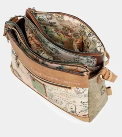 Anekke Amazonia Patterned Crossbody Bag With 3 Compartments Clearance