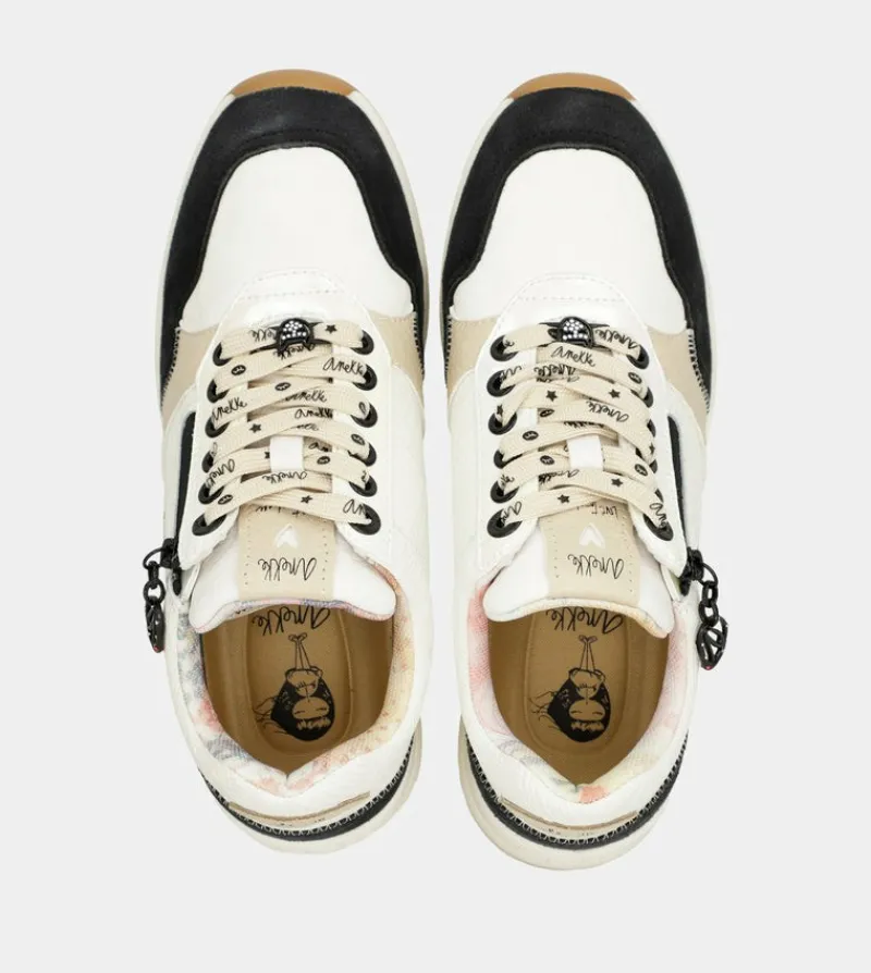 Anekke Black & White Wedge Sneakers Clearance