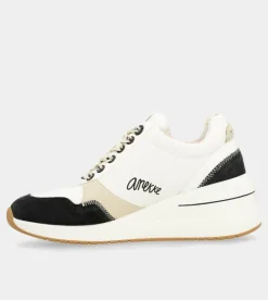 Anekke Black & White Wedge Sneakers Clearance