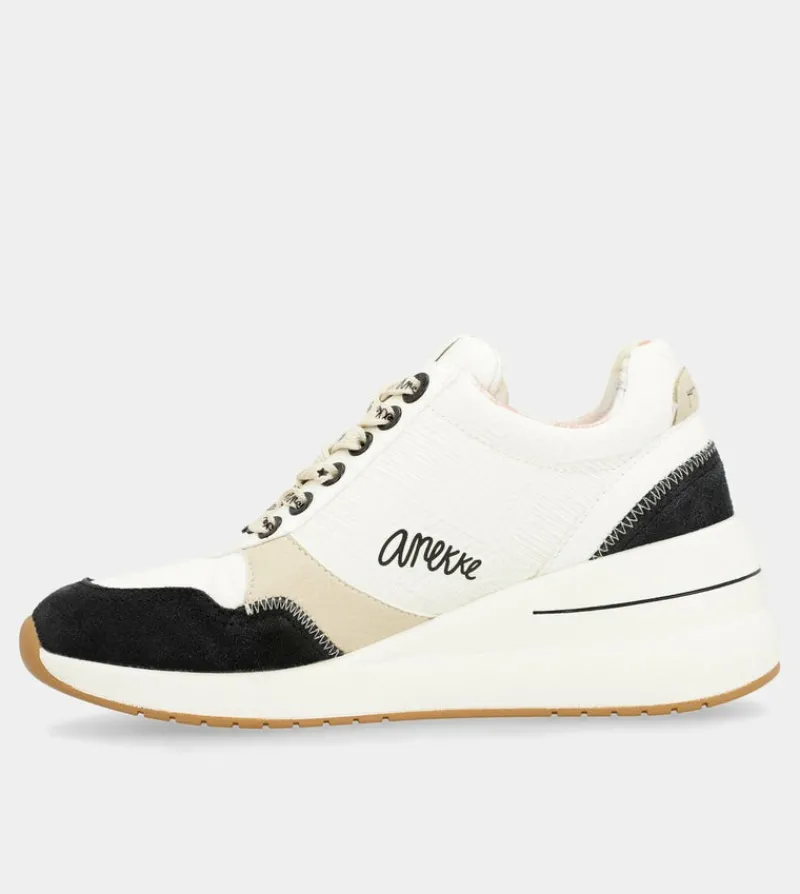 Anekke Black & White Wedge Sneakers Clearance