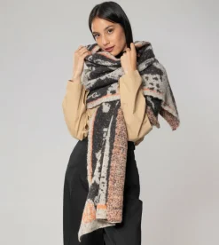 Anekke Black And White Contemporary Scarf. Outlet