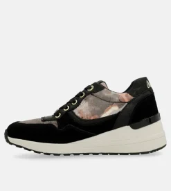 Anekke Black Padded Sports Sneakers With Wedge Fashion