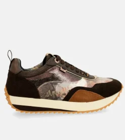 Anekke Brown Palette Patterned Sports Sneakers Flash Sale