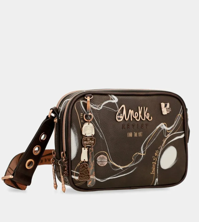Anekke Brown Shoulder Bag 2 Compartments Nature Shodo New