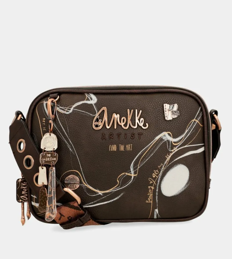 Anekke Brown Shoulder Bag 2 Compartments Nature Shodo New