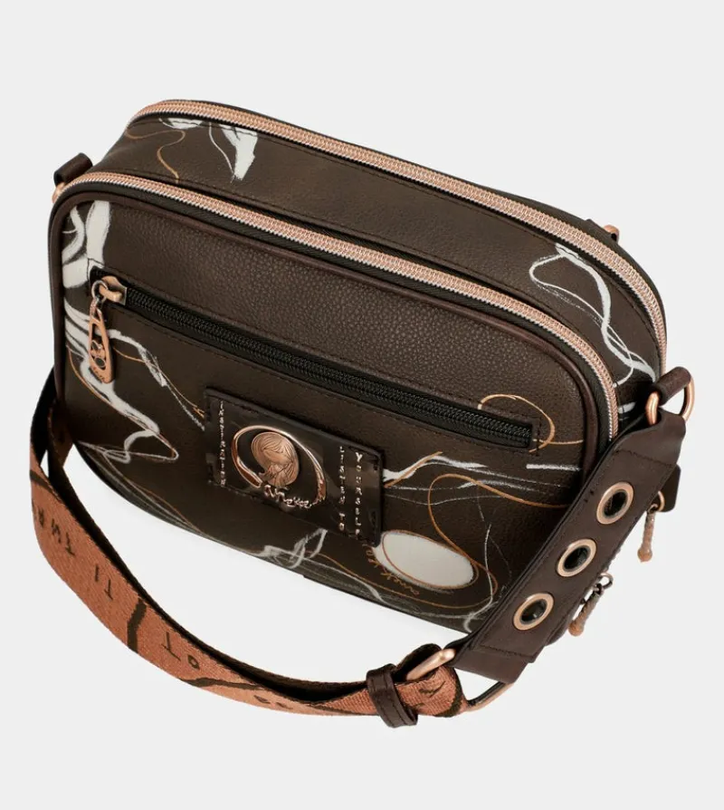 Anekke Brown Shoulder Bag 2 Compartments Nature Shodo New