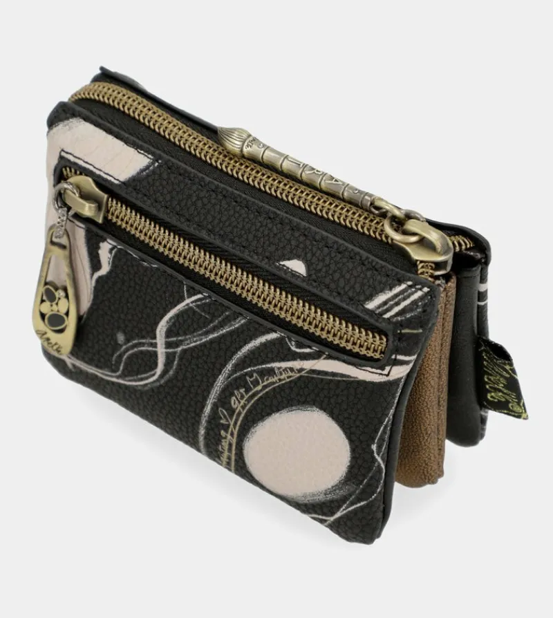 Anekke 3 Compartment Purse Black Nature Shodo Discount