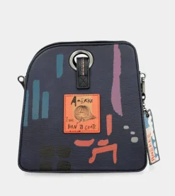 Anekke Contemporary Geometric 3 Compartment Shoulder Bag New