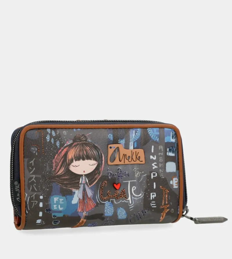 Anekke Contemporary Medium Embossed Rfid Wallet Flash Sale