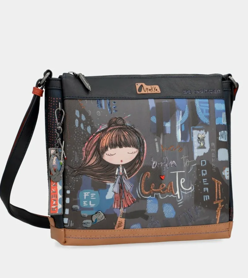 Anekke Contemporary Rectangular 3 Compartment Shoulder Bag Contemporary Best Sale