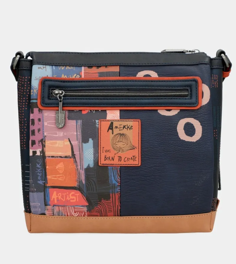 Anekke Contemporary Rectangular 3 Compartment Shoulder Bag Contemporary Best Sale