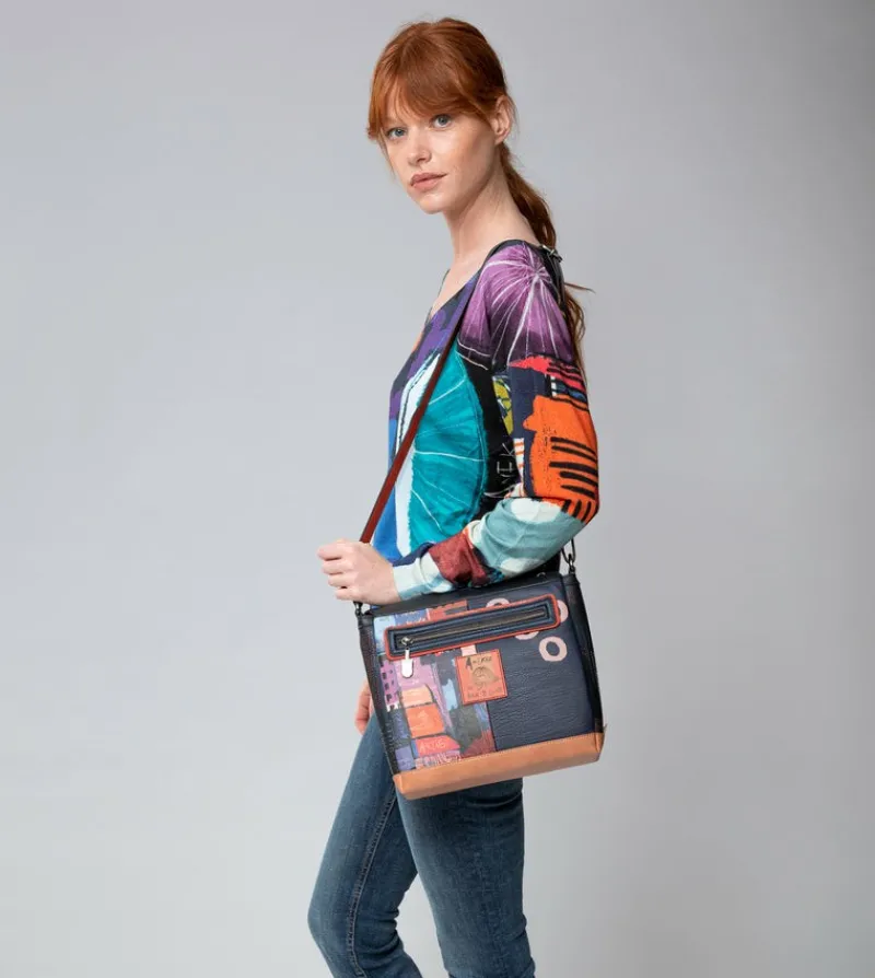 Anekke Contemporary Rectangular 3 Compartment Shoulder Bag Contemporary Best Sale