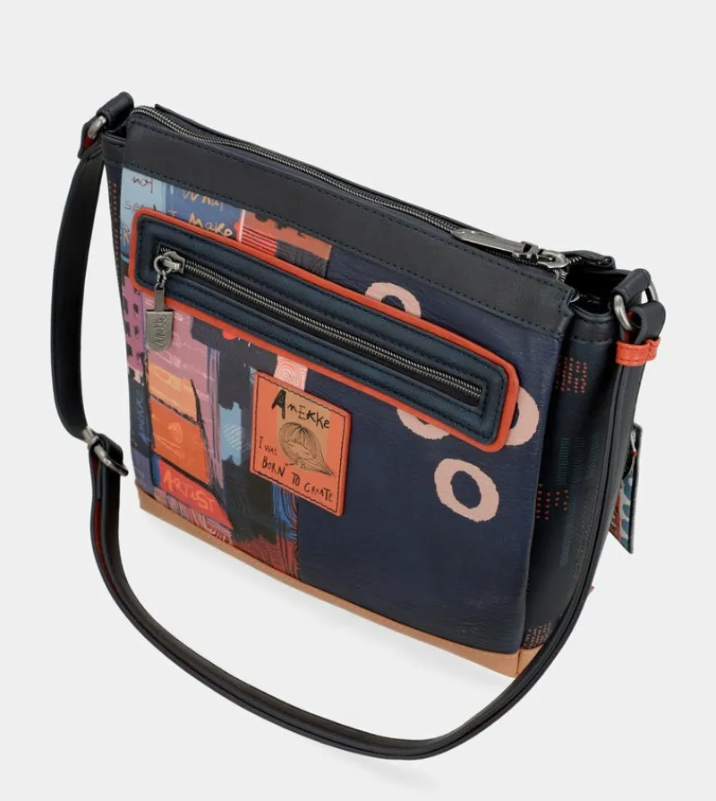 Anekke Contemporary Rectangular 3 Compartment Shoulder Bag Contemporary Best Sale