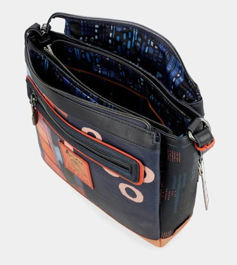 Anekke Contemporary Rectangular 3 Compartment Shoulder Bag Contemporary Best Sale