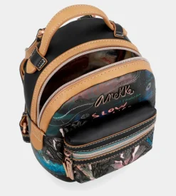 Anekke Coral Black Mini Backpack For Strolling Discount