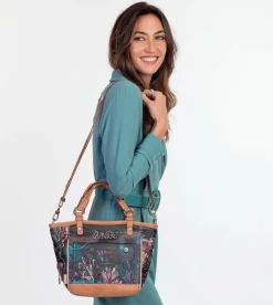 Anekke Coral Black Oval Shopper With Shoulder Strap Online