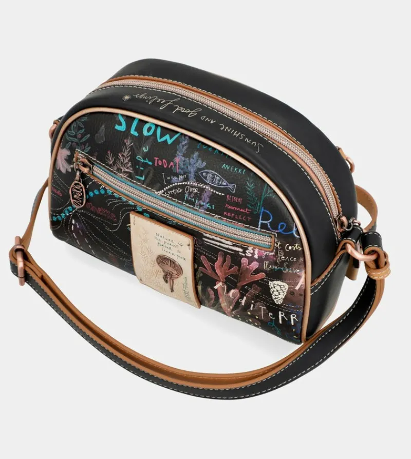 Anekke Coral Black Rounded Rounded Shoulder Bag Hot