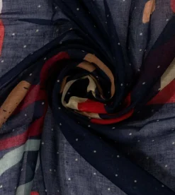 Anekke Kene Navy Blue Printed Scarf Outlet