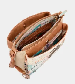 Anekke Mediterranean Triple Compartment Printed Crossbody Bag Outlet