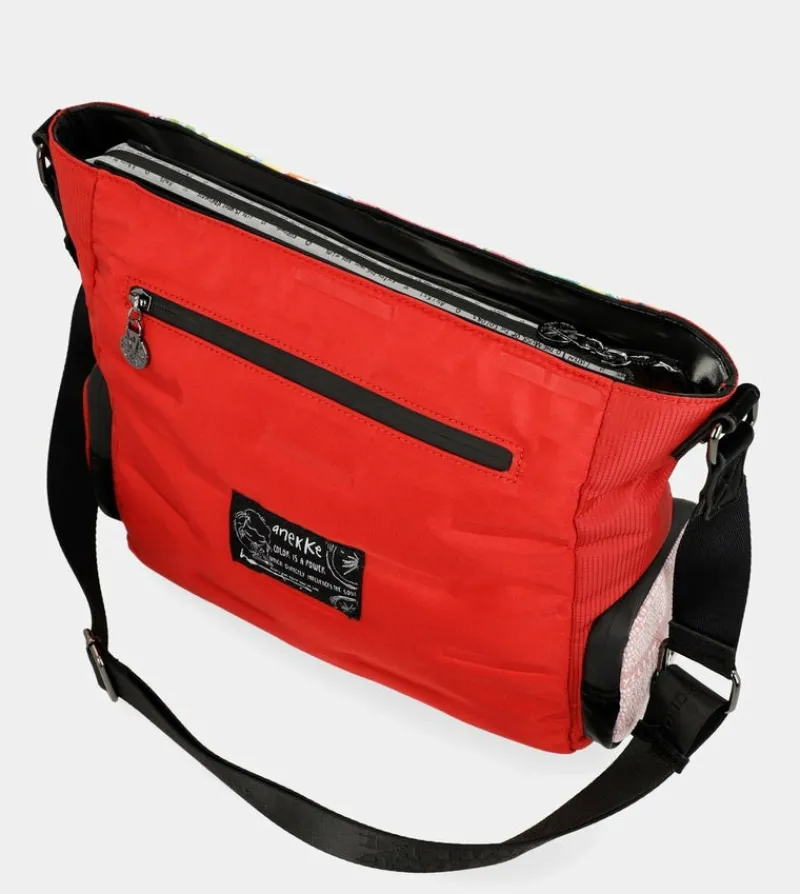 Anekke Nature Colors Red Shoulder Bag With Pockets Hot