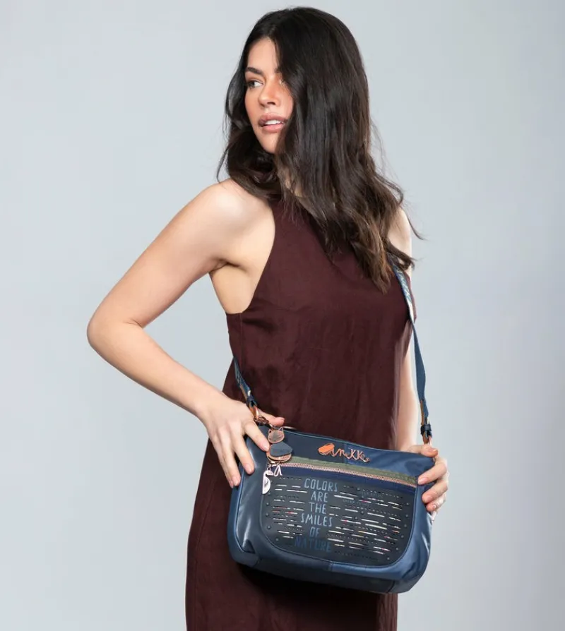 Anekke Nature Pachamama Flexible Navy Blue Crossbody Bag Store