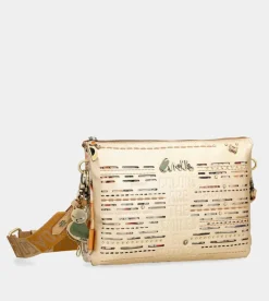 Anekke Nature Pachamama Golden Crossbody Bag With Two Compartments Outlet