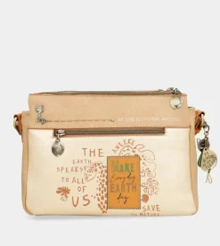 Anekke Nature Pachamama Golden Crossbody Bag With Three Compartments Cheap