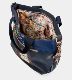 Anekke Nature Pachamama Navy Blue Tote Bag With Shoulder Strap Fashion