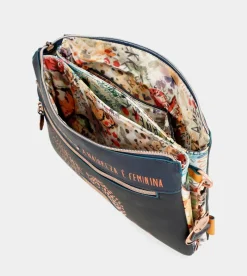 Anekke Nature Pachamama Navy Blue Crossbody Bag With 2 Compartments Best Sale