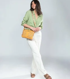 Anekke Nature Pachamama Ochre Crossbody Bag With Two Compartments Online