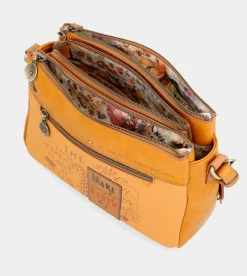 Anekke Nature Pachamama Ochre Crossbody Bag With 3 Compartments Best Sale