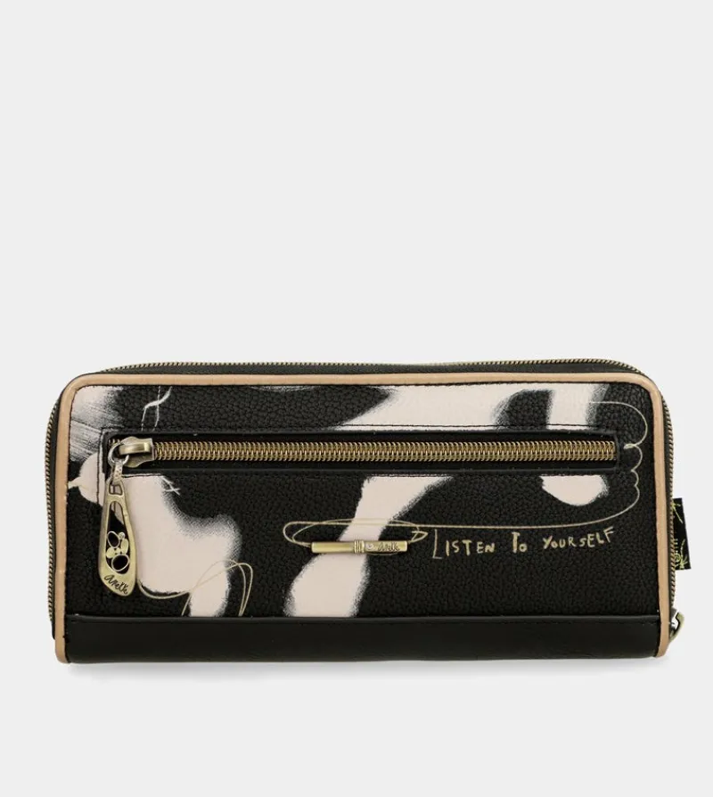 Anekke Nature Shodo Large Black Rfid Wallet Clearance