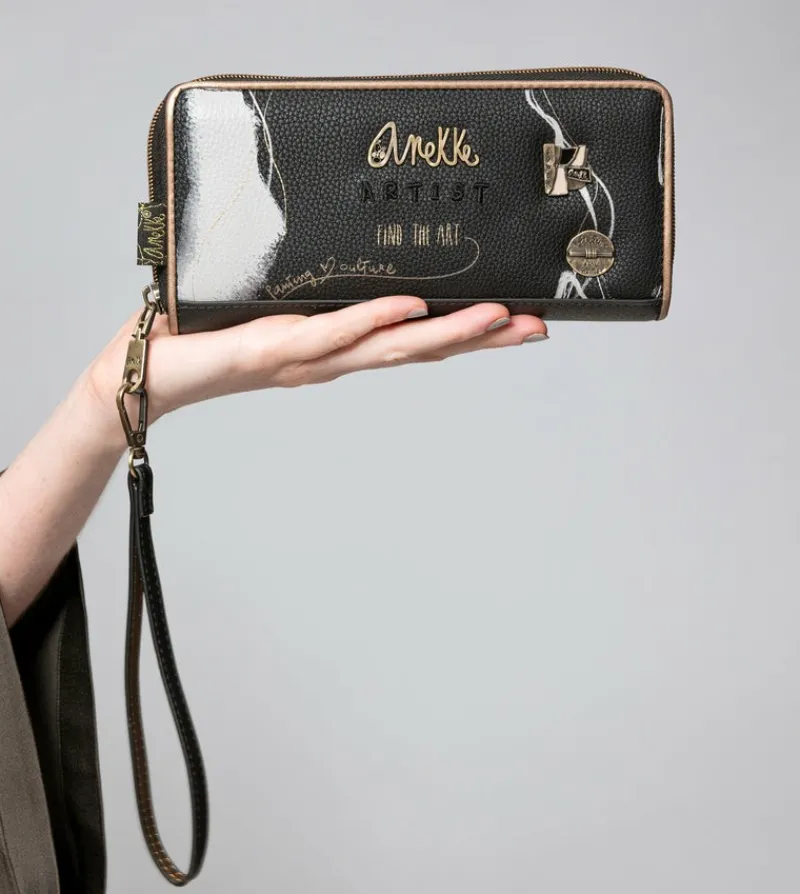 Anekke Nature Shodo Large Black Rfid Wallet Clearance