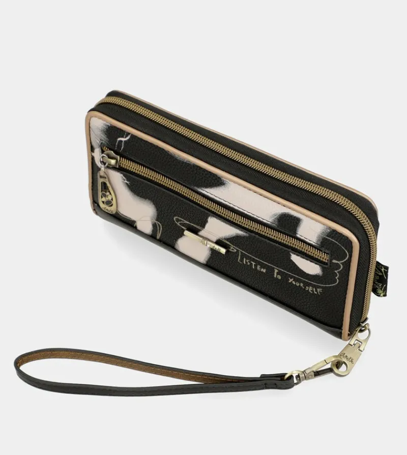 Anekke Nature Shodo Large Black Rfid Wallet Clearance