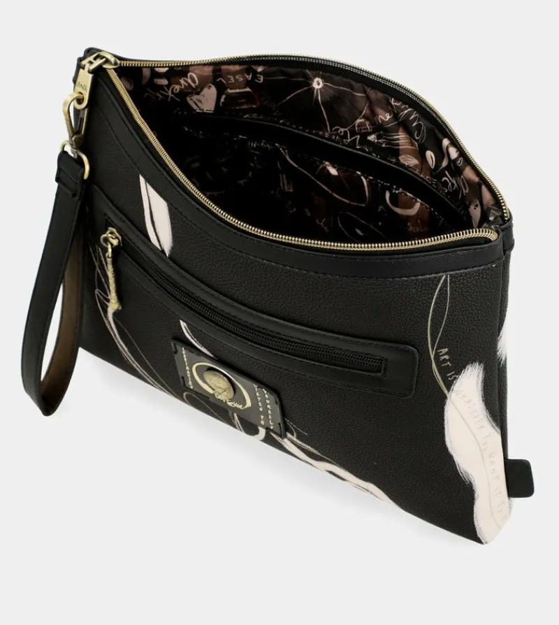 Anekke Nature Shodo Black Clutch Bag Cheap