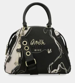 Anekke Nature Shodo Black 2-Handle Shoulder Bag Fashion