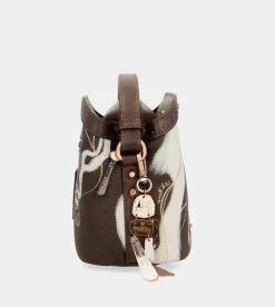Anekke Nature Shodo Brown 3 Compartments Shoulder Bag Discount