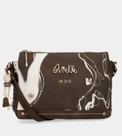 Anekke Nature Shodo Brown 3 Compartment Messenger Bag Brown Best