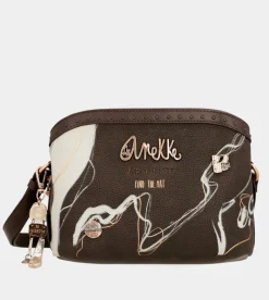 Anekke Nature Shodo Brown 3 Compartments Shoulder Bag Discount