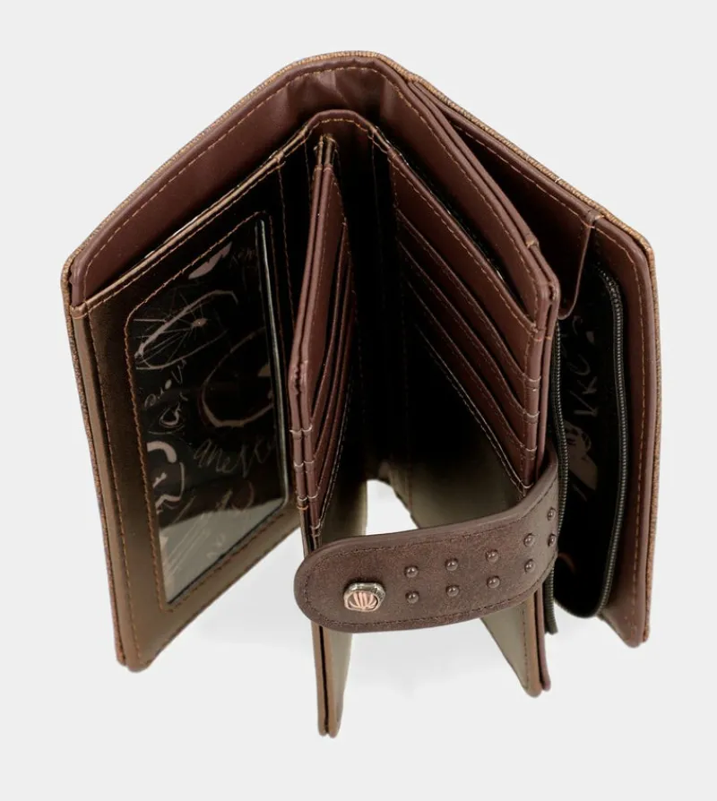 Anekke Nature Shodo Brown Flexible Rfid Wallet Outlet