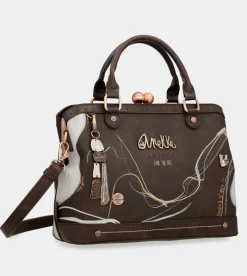 Anekke Nature Shodo Brown Mouthpiece Handbag Shop
