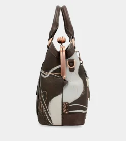 Anekke Nature Shodo Brown Mouthpiece Handbag Shop