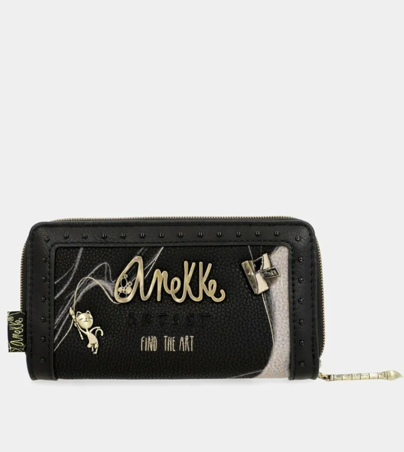 Anekke Nature Shodo Large Black Rfid Wallet Cheap