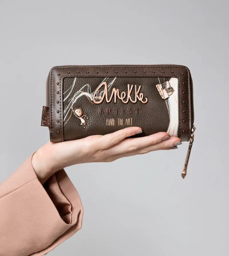 Anekke Nature Shodo Large Brown Rfid Wallet Nature Shodo Flash Sale