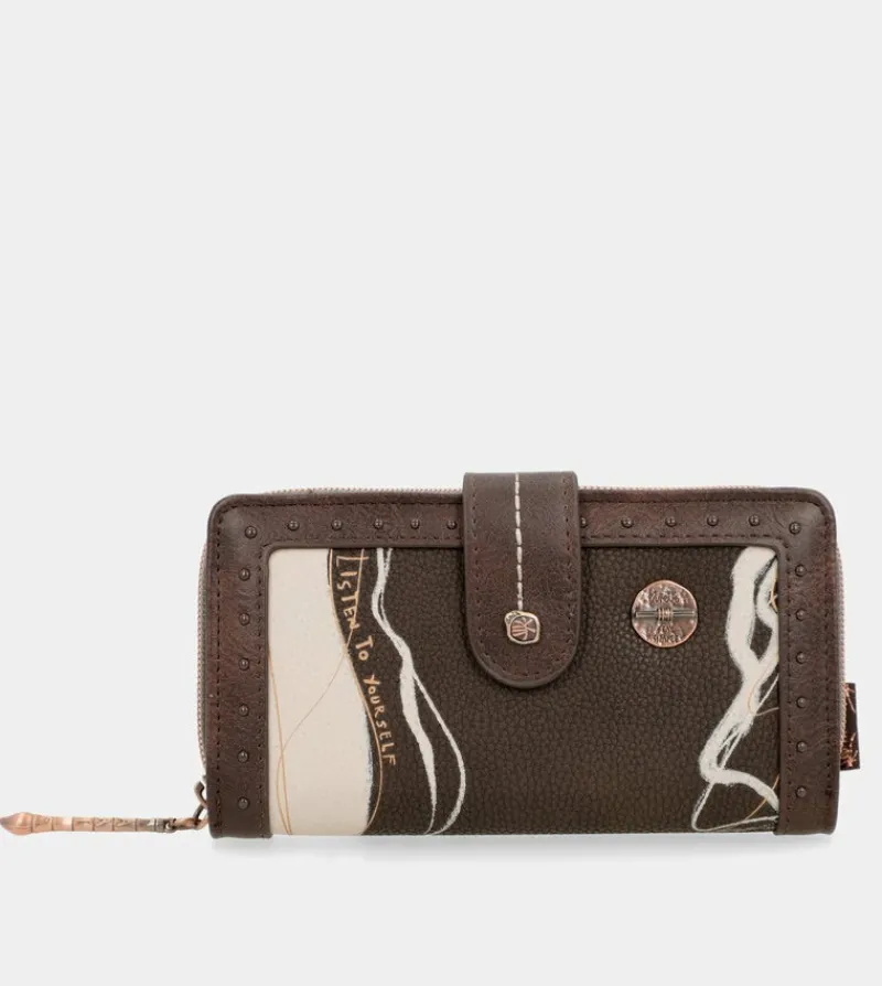 Anekke Nature Shodo Large Brown Rfid Wallet Nature Shodo Flash Sale