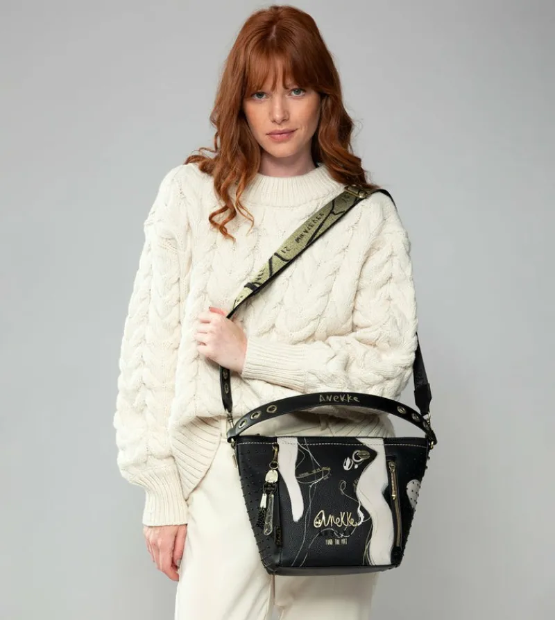 Anekke Nature Shodo Medium Black Handbag Flash Sale