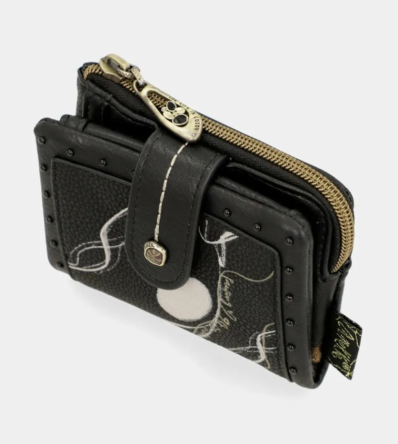 Anekke Nature Shodo Small Black Rfid Wallet Hot