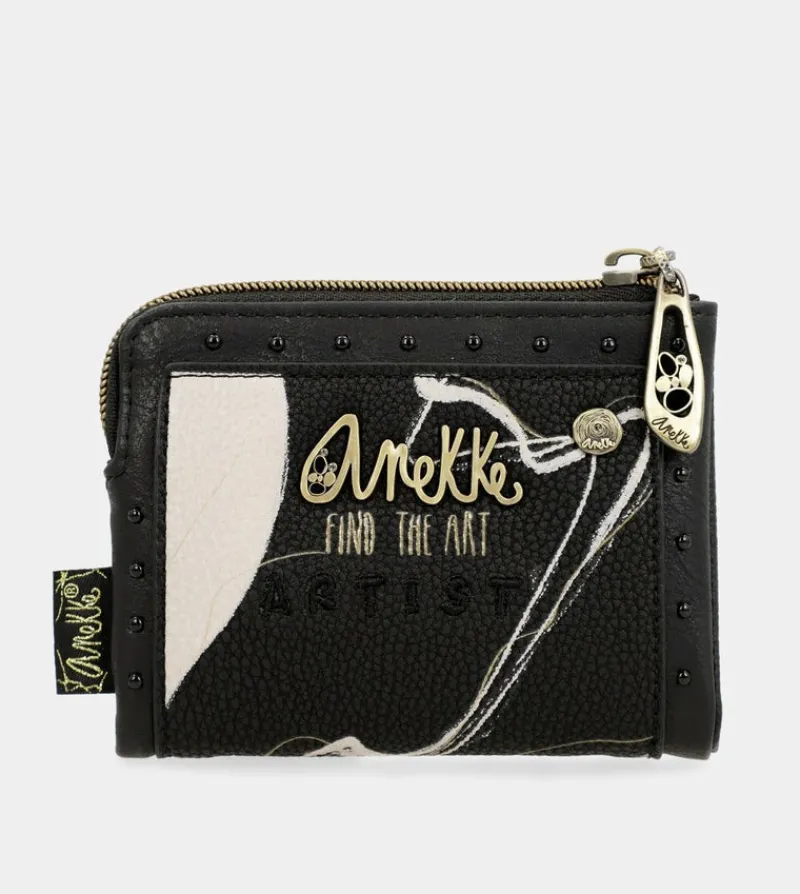 Anekke Nature Shodo Small Black Rfid Wallet Hot