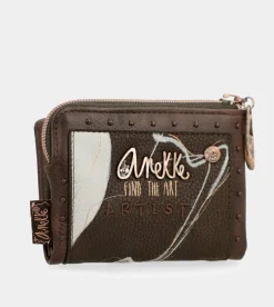 Anekke Nature Shodo Small Brown Rfid Wallet Fashion