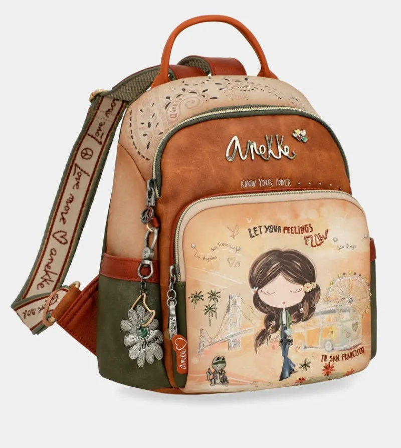 Anekke Peace & Love Camel Anti-Theft Backpack Discount